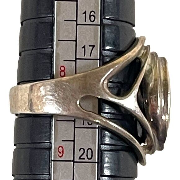 Whitney Kelly Mosaic Blue Fiery Opal Designer Sterling Silver Ring Size 8 WK - Picture 7 of 7